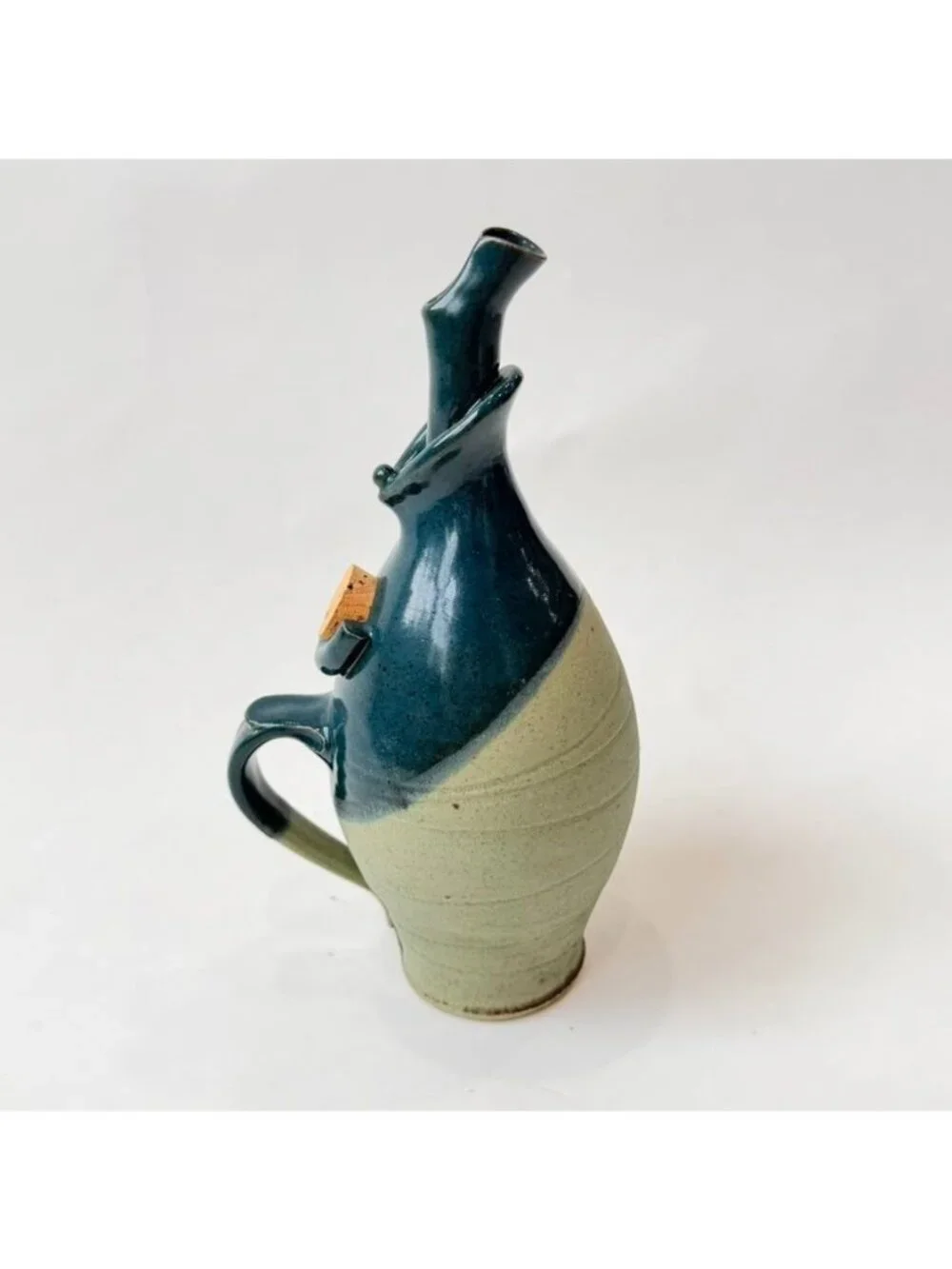 Franco Balducci Ceramica Handcrafted Olive Oil Bottle Tuscany Italy Pottery